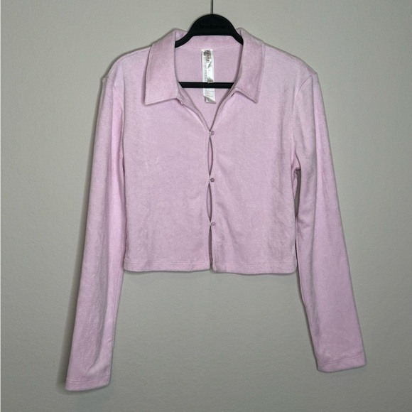 Fabletics Terry Long-Sleeve Cut-Out Top-‎ Sz L - Picture 1 of 5